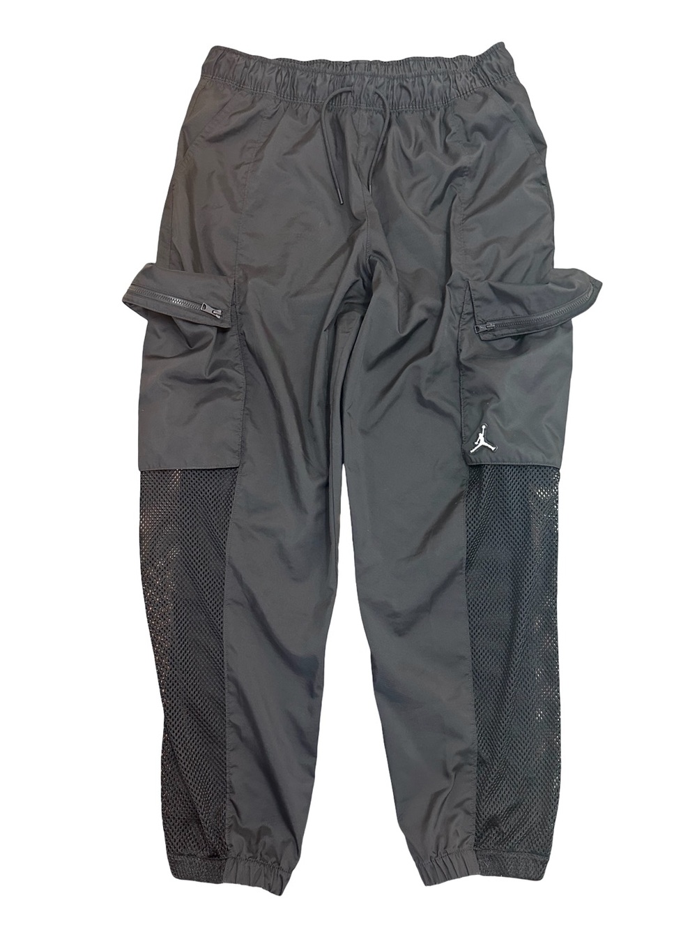 Jordan Black Cargo Mesh Joggers with Zip Pockets